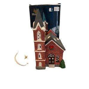 Holiday Expressions Dickens Collectibles Porcelain Lighted Church 6' cord Works
